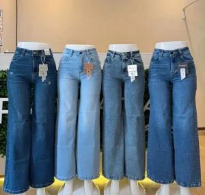 Women’s Winter Mid Rise Loose Flared Cargo Jeans Denim Pants Quick Dry Spandex Cotton American Style Retro