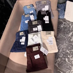 Women’s Winter Mid Rise Straight Leg Solid Color Denim Jeans Casual