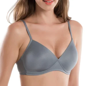 Women’s Wirefree Triangle Smooth Bra Summer Full Figure Black White Grey Contour Bra