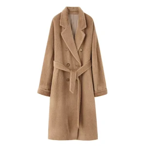 Women’s Woolen Coat Ladies Long Cashmere Wool Blend Fashion Coat