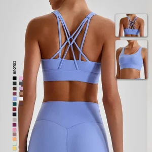 Women’s Workout Gym Fitness Sports Bras Back Strappy Bra Yoga Crop Tank Top