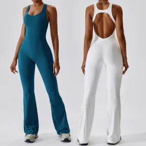 Womens Workout One Piece Romper Fitness & Yoga Wear Ropa De Gimnasio Womens Workout Fits Yoga Pants Flared Leggings