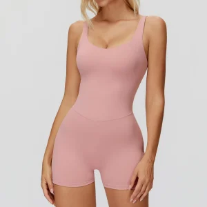 Women’s Workout Romper Yoga Wear Onesie One Piece Stretchy Jumpsuit