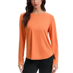 Women’s Workout Shirts UPF 50+ Long Sleeve Blouse for Yoga Hiking Tops Lightweight Quick Dry UV Protection Outdoor Custom