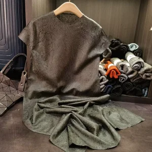 Women’s XL Casual A-Line Comfortable Breathable Lightweight High Elasticity Solid Color Floor-Length Ruched Curvy Casual Dress