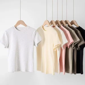 Custom Logo Summer Cotton Female Baby Tees Women Baby Tees Y2K Baby Tee Crop Tops T Shirts for Women