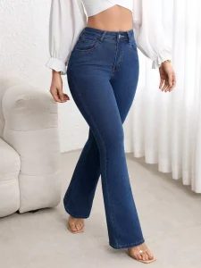 Women’s Y2K Trendy Flared Jeans Summer Casual Sexy Skinny Breathable High Waist Denim Jeans Trousers