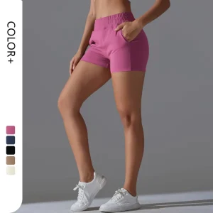 Women’s Yoga Biker Shorts With Pocket High Waist
