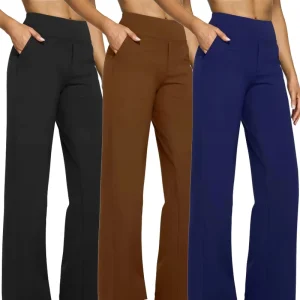Women’s Yoga Pants Wide Leg with Pockets Elastic Waist High Stretch Loose Casual Sweatpants Yoga Leggings