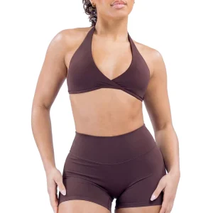 Women’s Yoga & Running 2 Piece Set Backless Bra & Shorts Solid Breathable Lightweight Activewear for Pilates