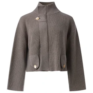 Wool Blend Women’s Long Sleeve Button Cardigan High Quality Custom Knitwear Winter From Oem Odm Manufacturers