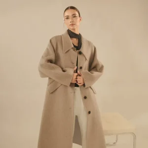 Wool Coat for Women Elegant Slim Thickened Woolen Long Coat Winter Women’s Clothing