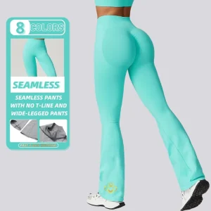 Workout Flare Leggings Womens Quick Dry No See Through Scrunch Butt Lifting Soft Athletic Sports Tummy Control Pants