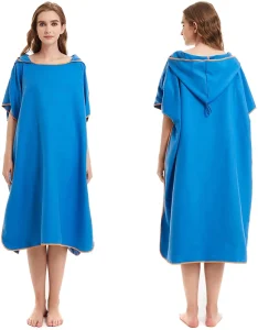 Worry Free After Sales Supersoft Collapsible Large Size Soft Fabrics Suede Changing Robe With Hooded Beach Surfing