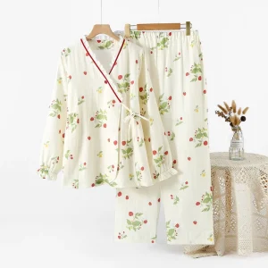 Wrinkle Resistant Travel Friendly 100% Cotton Sleek and Modern Cotton Sleepwear Women’s Pajamas Set