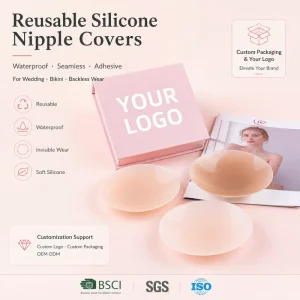 Xinrui Waterproof Seamless Adhesive Silicone Reusable Nipple Pasties Protector Women’s Underwear for Wedding Bikini