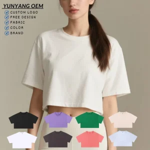 Y2K Women Crop Top T shirt Custom Women’s Boxy Fit T shirts Women’s Short Top Crop T shirt