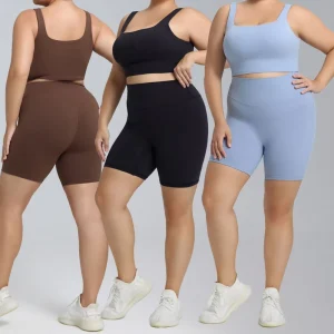YIYI High Stretch Plus Size Women’s Clothing Naked Feeling Tight Yoga Sets Breathable Gym Fitness Sets