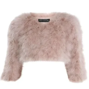 YR548 Bridal Wedding Fur Stage Evening Dress Female Feather Fur Plush Jacket