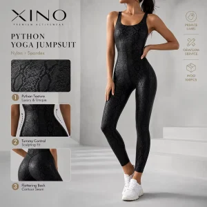 Yoga Jumpsuit Women One Piece Snake Print Tummy Control Butt Lift Four-Way Stretch Spandex Nylon Breathable Workout Romper OEM