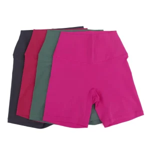 Yoga Nylon Women’s Tight High Elastic Quarter Sports Shorts High Waist Athletic Shorts