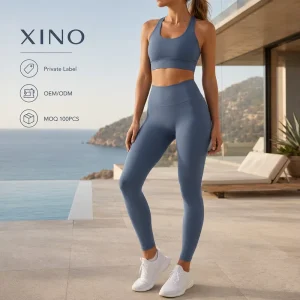 Yoga Set Women 2 Piece Sports Bra High Waist Leggings Buttery Soft 4 Way Stretch Workout Outfit OEM ODM Custom