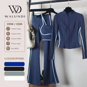Yoga Suit Matching Sports Yoga Three-piece Suit Figure-flattering Dance Pants Zipper Jacket Sports Bra Suit