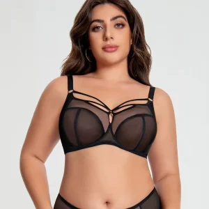 Zoyiame Plus size Women’s Lingerie Large Busts Push up Bra Minimizes Underwire Mesh Breathable Underwear