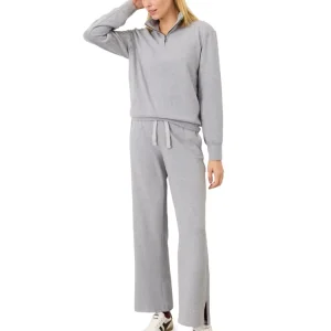 organic cotton terry Sweatshirt Set for Women Loungewear women’s homewear Sustainable Womens half zip pullover sets