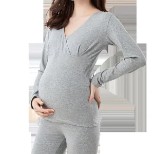 pregnant women pajamas set pure cotton postpartum nursing clothing autumn and winter pregnant women warm clothing