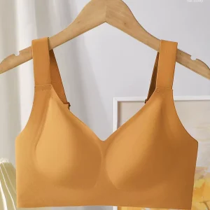 women’s plus-size bra featuring elastic breathable wide straps adjustable back and a smooth seamless design